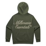 Load image into Gallery viewer, Living In Luxury Millionaire Essentials Forest Green White Hoodie