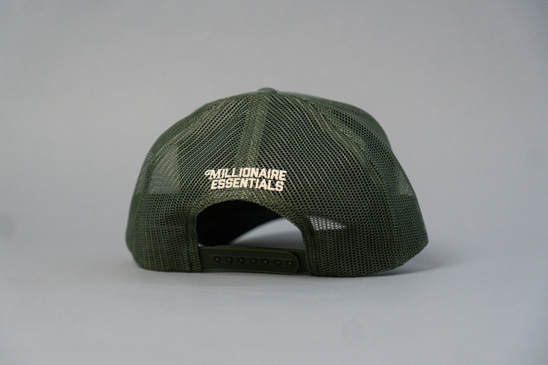 "M" Millionaire Essentials Army Green Trucker Hat