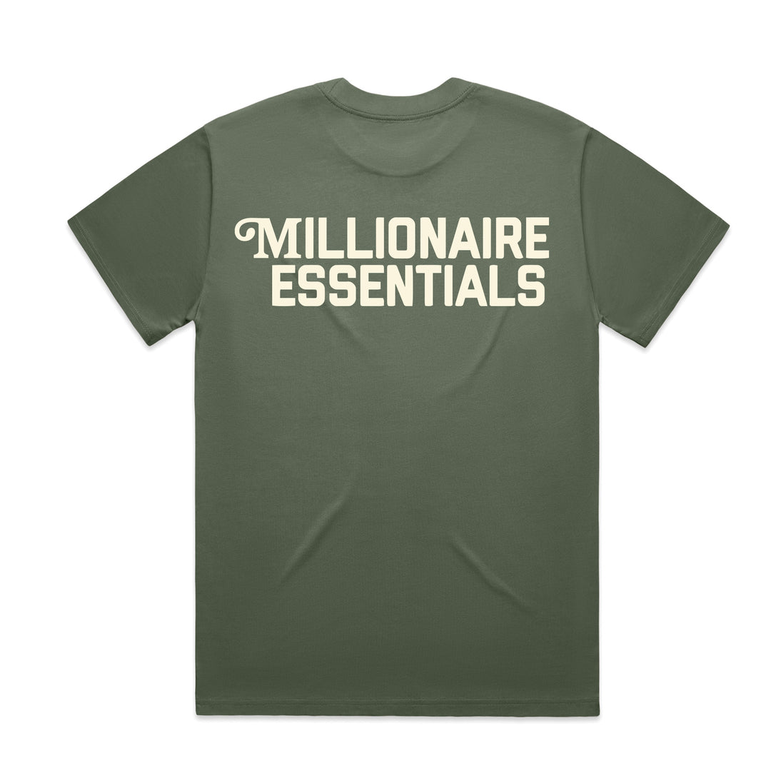 Millionaire Essentials Box Logo Heavy Tee (Olive)