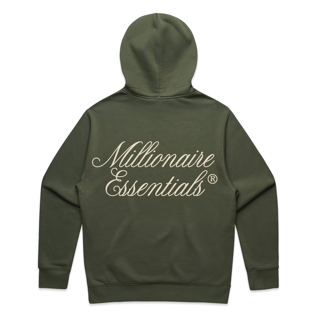 Living In Luxury Millionaire Essentials Forest Green White Hoodie