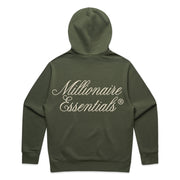 Living In Luxury Millionaire Essentials Forest Green White Hoodie
