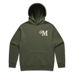 Load image into Gallery viewer, Living In Luxury Millionaire Essentials Forest Green White Hoodie
